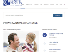 Tablet Screenshot of geneticprofiles.com